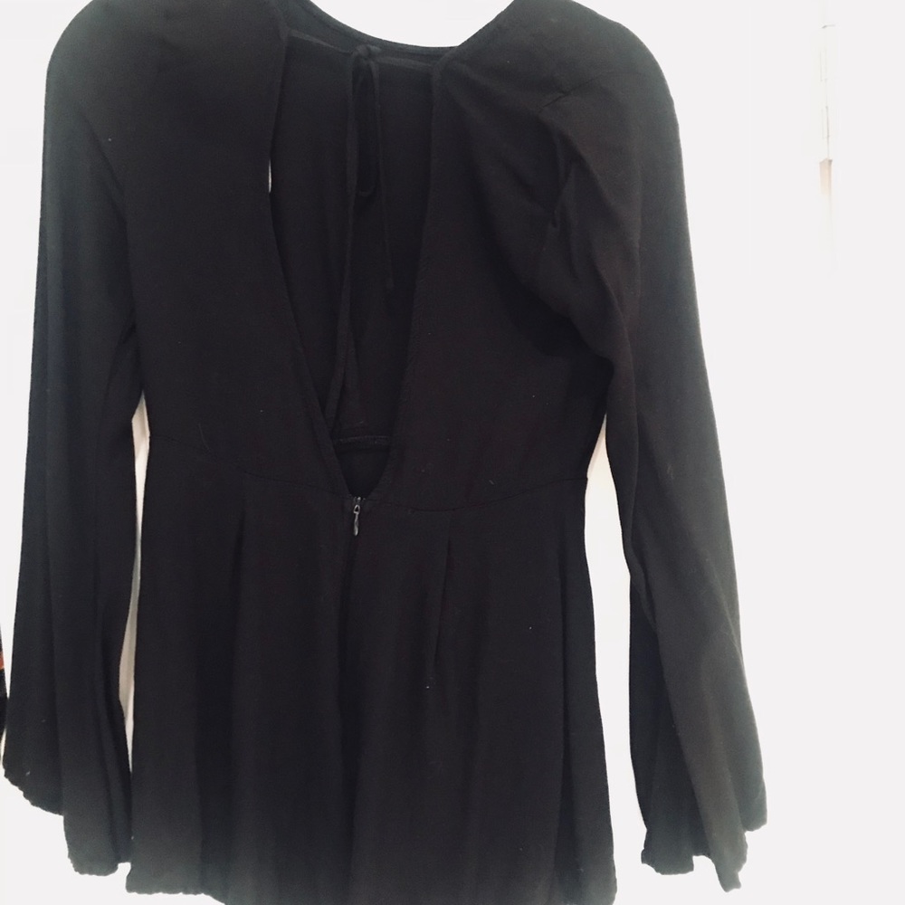 Bell Sleeved Open Back Romper
